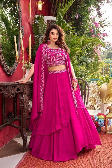 Ram 169 Vichitra Silk Pink Designer lehengha choli in Hydrabad